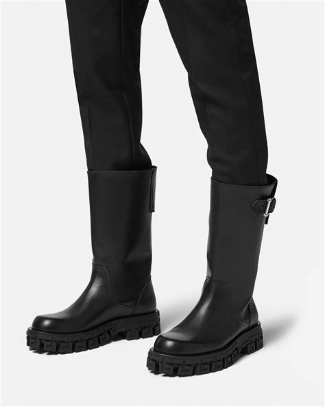 denim versace boots|versace greca boots.